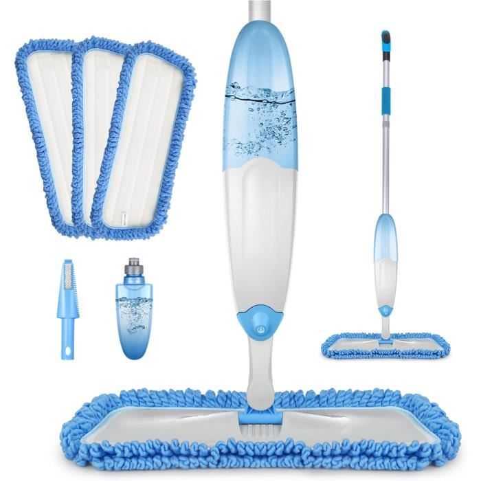Set complet de nettoyant pour sols avec seau de 12 litres, essoreuse, serpillère et manche de 120 cm
