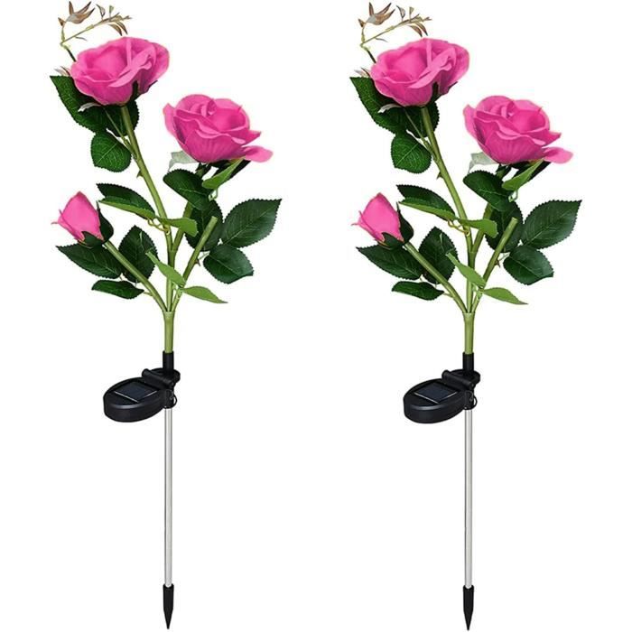 Lumière Solaire Extérieur Jardin, Lampes LED Rose Solaires Avec Plus Grande Fleur Et Large Panneau Solaire Etanche Deco Jardin Exterieur Pour Jardin Pelouse Terrasse Chemin Blanc 2 Pieces Class 89789093