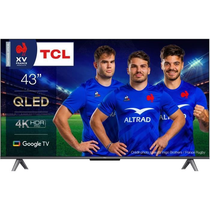 TCL 43C641 - TV QLED 43 (109 cm) - 4K UHD 3840 x 2160 - TV connecté Google TV - HDR Pro - 3 x HDMI 2