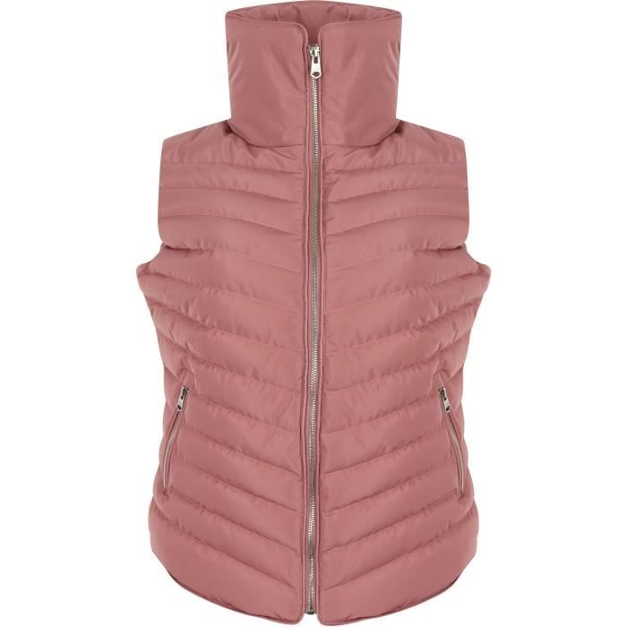 doudoune sans manche rose