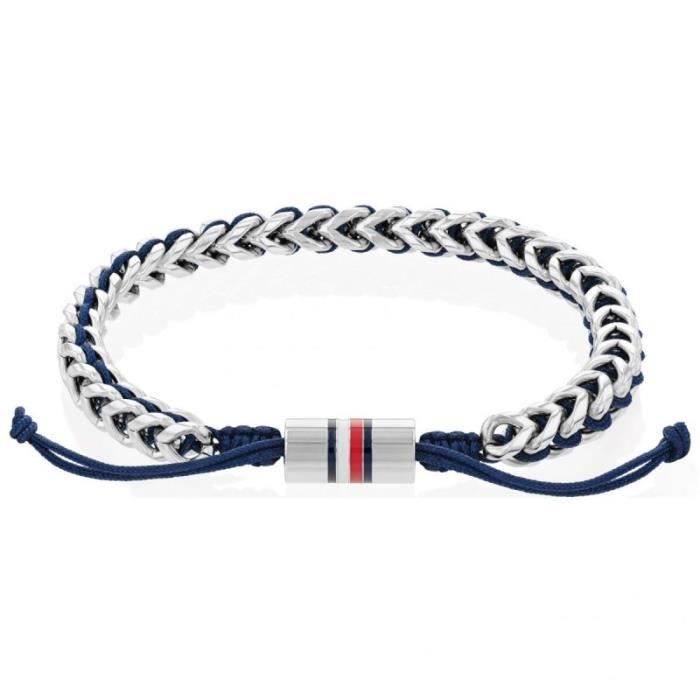 Tommy Hilfiger Bracelet Homme Acier Et Cordon Bleu 2790511