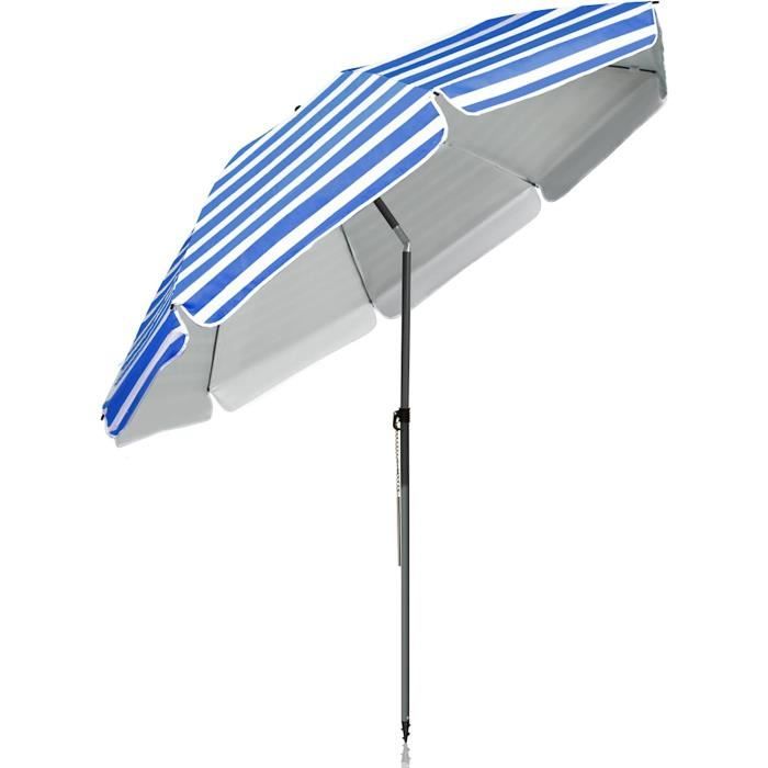 Bellemax Parasol de Jardin Exterieur Bleu Rond 200 cm avec Tige à