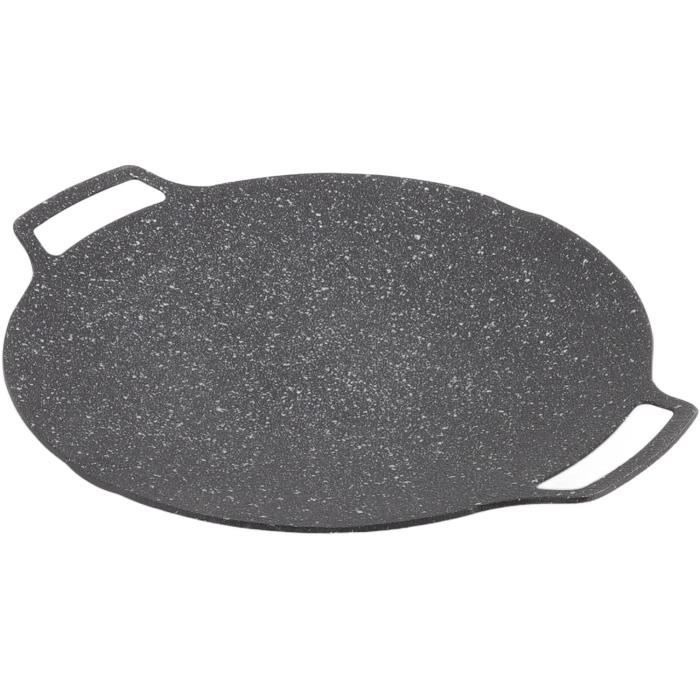 Poêle à Barbecue Coréenne Ronde 28 Cm – Antiadhésive – Pour Cuisinière Gaz/Induction – Poignée Double – Revêtement Sans PFOA