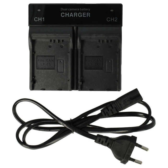 Chargeur rapide pour Canon EOS 450D, 500D, 1000D, Digital Rebel Xsi - Samsung H104, H105, H106, HMX-H100, SC-HMX10, SC-HMX10A, C-…