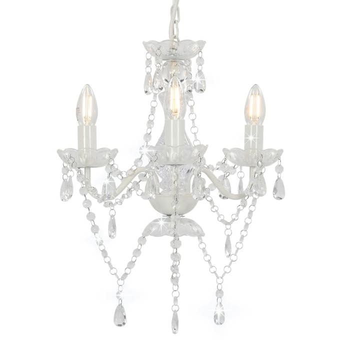 vidaXL Lustre avec Perles Rond Lampe Suspendue Plafonnier Luminaire Eclairage Intérieur Salon Salle de Séjour Chambre à 281596