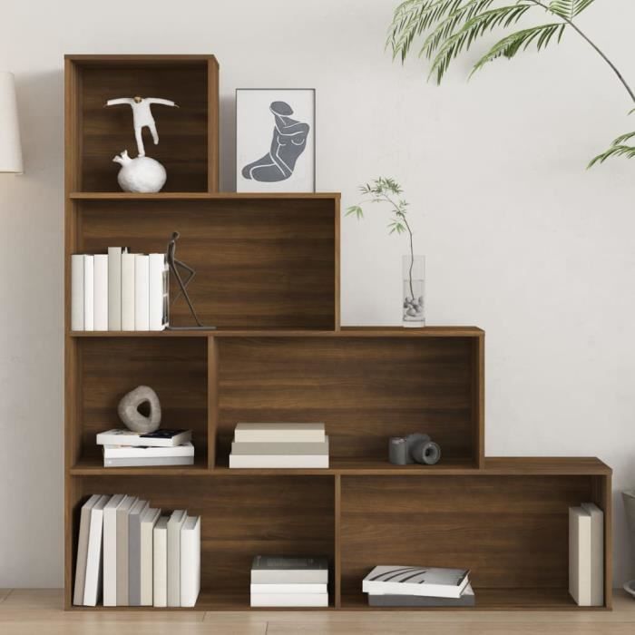 wxs - bibliothèques - armoire à livres chêne marron 155x24x160 cm - haute qualite - dx04140