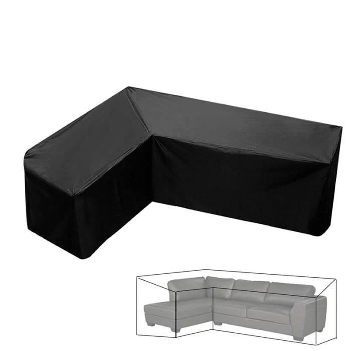 Housse De Canapé D'Angle Jardin 215x215x87 Cm Gris – Protection Étanche Oxford Anti-UV Vent Pluie Avec Sac Rangement