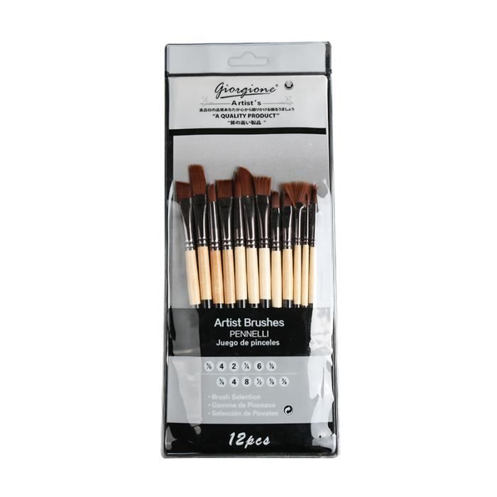 Lot De 12 Pinceaux De Peinture Aquarelle Pour Acrylique