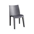 Dmora - Chaise d’extérieur Trieste, Siège de jardin, Chaise pour table à manger effet rotin, 48x55h86 cm, Anthracite-1