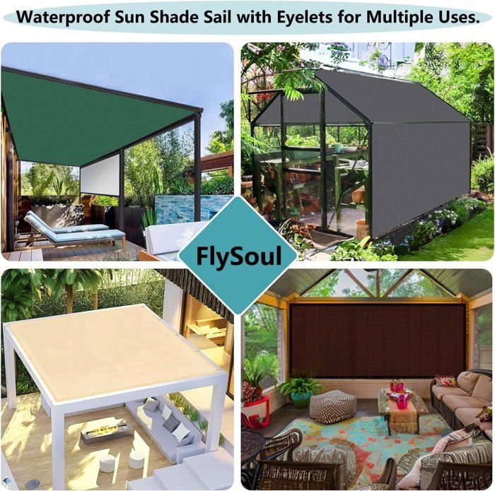Voile D'Ombrage Rectangulaire 2.2x3m Imperméable - Protection UV 98% - Pour Terrasse, Jardin, Piscine - Avec Œillets
