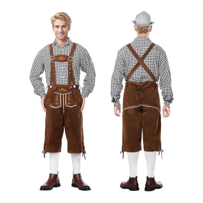 Gilet Traditionnel Homme Oktoberfest - Coupe Ajustée - Col Montant - Taille XS à XXXXL - Gris