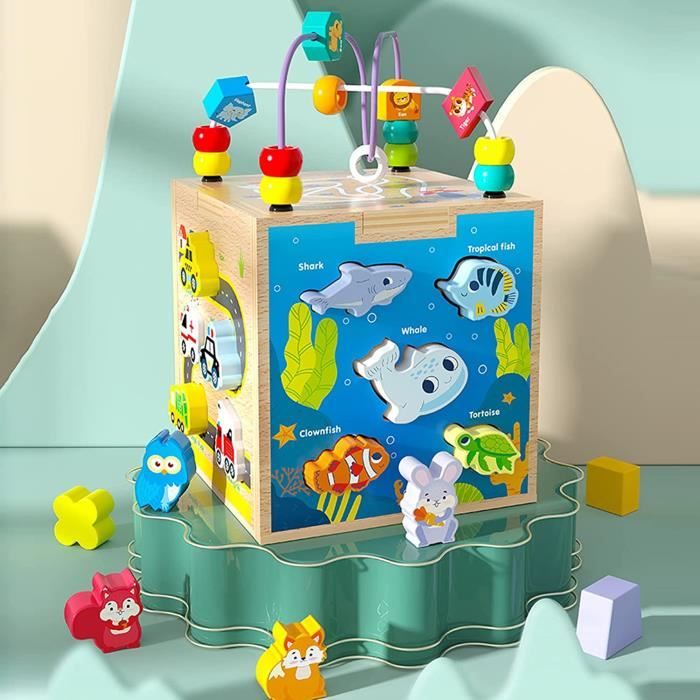 Jouets Éducatifs Labyrinthe De Perles En Bois - Jeu Interactif De Montagnes Russes Sensoriel Pour Enfants