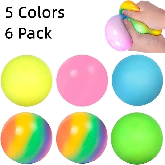 Balles anti-stress lot 6 Entraînement des mains Balles à presser colorées