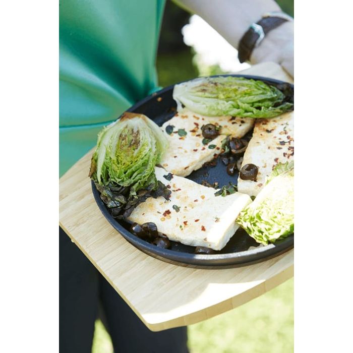Barbecook Poêle En Fonte Émaillée + Dessous De Plat Bambou Pour Barbecue