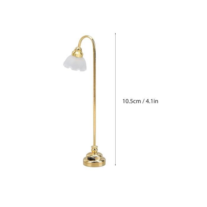 Mini Lampadaire Noir Pour Maison De Poupée, Lot De 4, Modèle Lanterne De Village, LED Blanc Chaud, Pile AAA