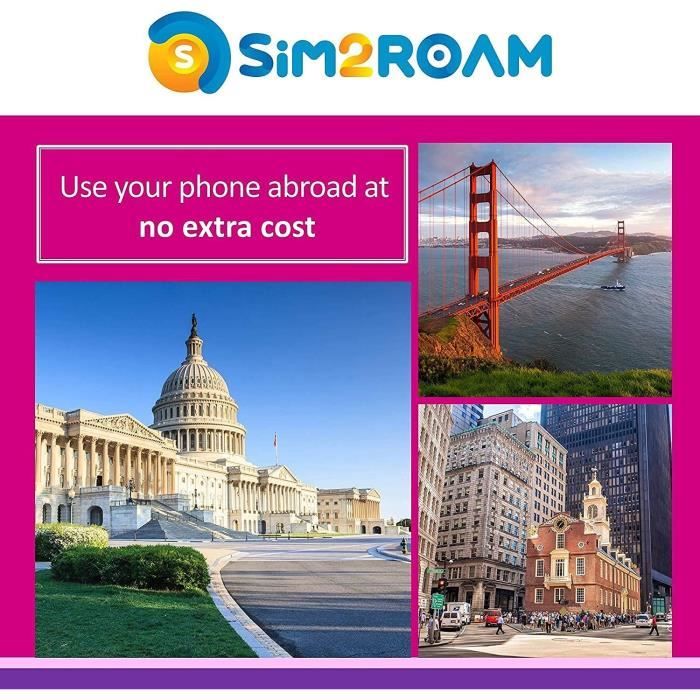 Carte eSIM prépayée USA pour 12 jours Marque SIM2ROAM Cdiscount