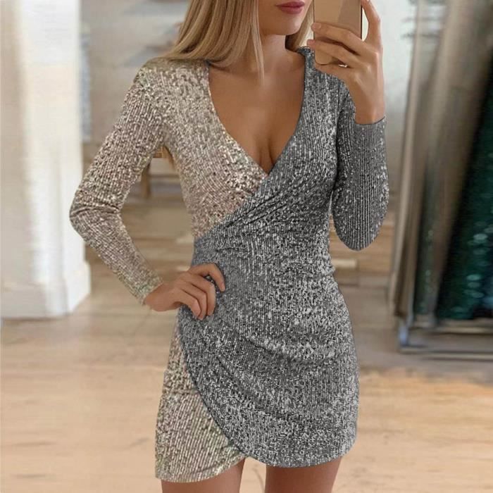 ROBE Robe de soir e paillettes v tements de clubwear irr guliers