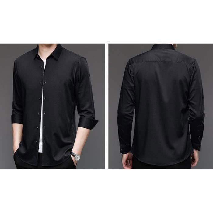Chemise noir homme slim fit on sale