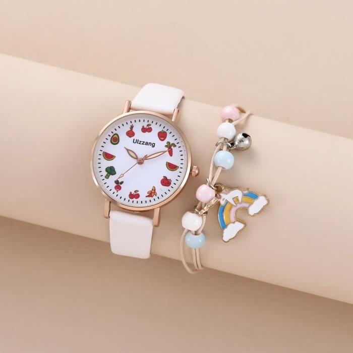 4 Montres Jouet En Bois Pour Enfants – Bracelets Colorés Avec Motifs Aléatoires, Simulation De Montre - 6