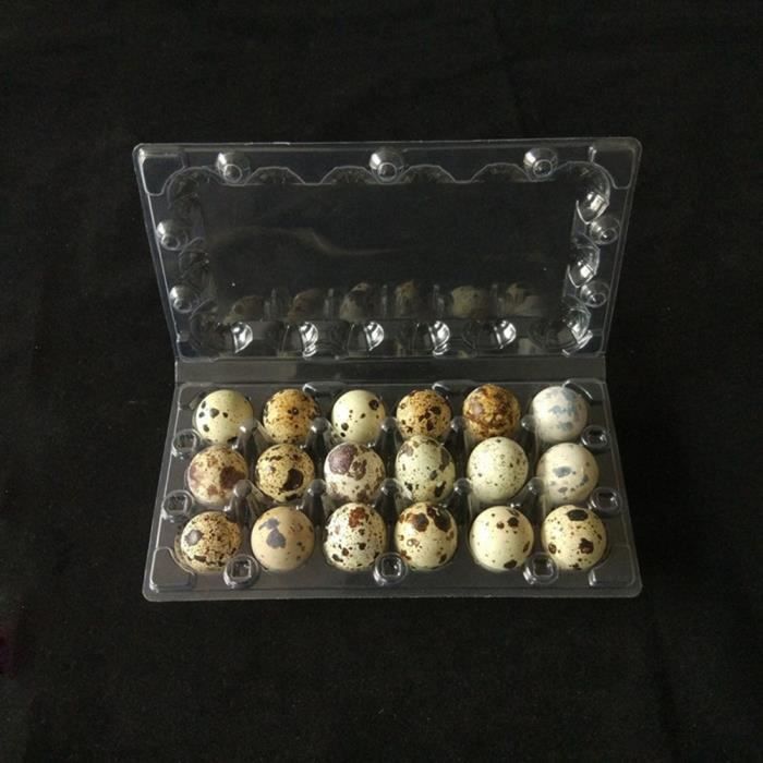 Lot De 50 Boîtes à œufs De Caille En Plastique Transparent - 6 œufs Par Boîte - Empilable Et Réutilisable