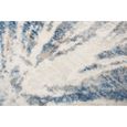 TAPISO Tapis Salon Poils Ras Valley Bleu Gris Marron Abstrait Polyester Intérieur 80x150 cm-2