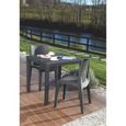 Dmora - Chaise d’extérieur Trieste, Siège de jardin, Chaise pour table à manger effet rotin, 48x55h86 cm, Anthracite-2