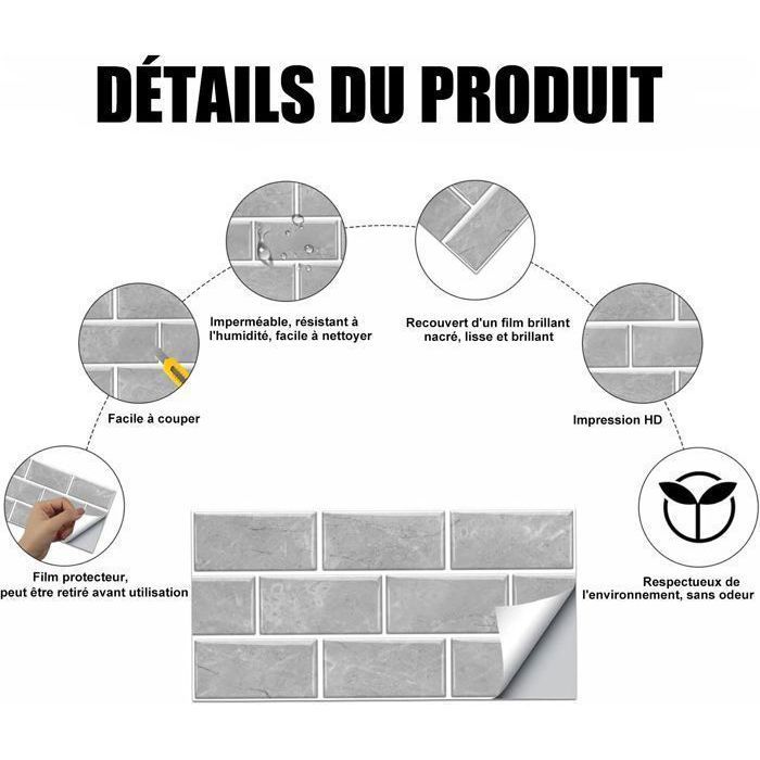 Autocollant De Carrelage Imperméable Vintage - Film Adhésif Pour Cuisine & Salle De Bain - Neuf