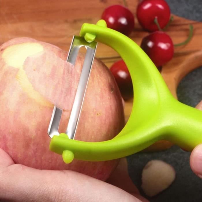 Econome,Éplucheur de fruits et légumes en acier inoxydable,couteau à  découper les fruits,lame triangulaire tranchante- DIY Platter - Cdiscount  Maison
