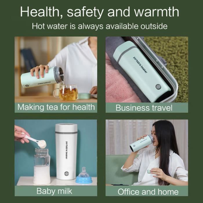 Bouilloire Électrique Portable NVIYAM 380ml - Acier Inoxydable, 4 Températures Réglables, Voyage