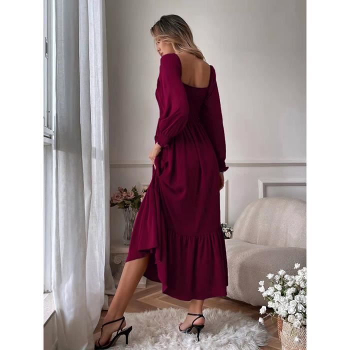 Robe col carré manche bouffante 2025