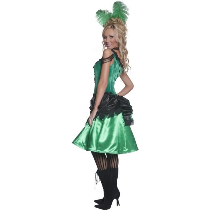Costume Saloon Girl Authentic western SMIFFY S Vert et noir