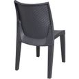 Dmora - Chaise d’extérieur Trieste, Siège de jardin, Chaise pour table à manger effet rotin, 48x55h86 cm, Anthracite-3