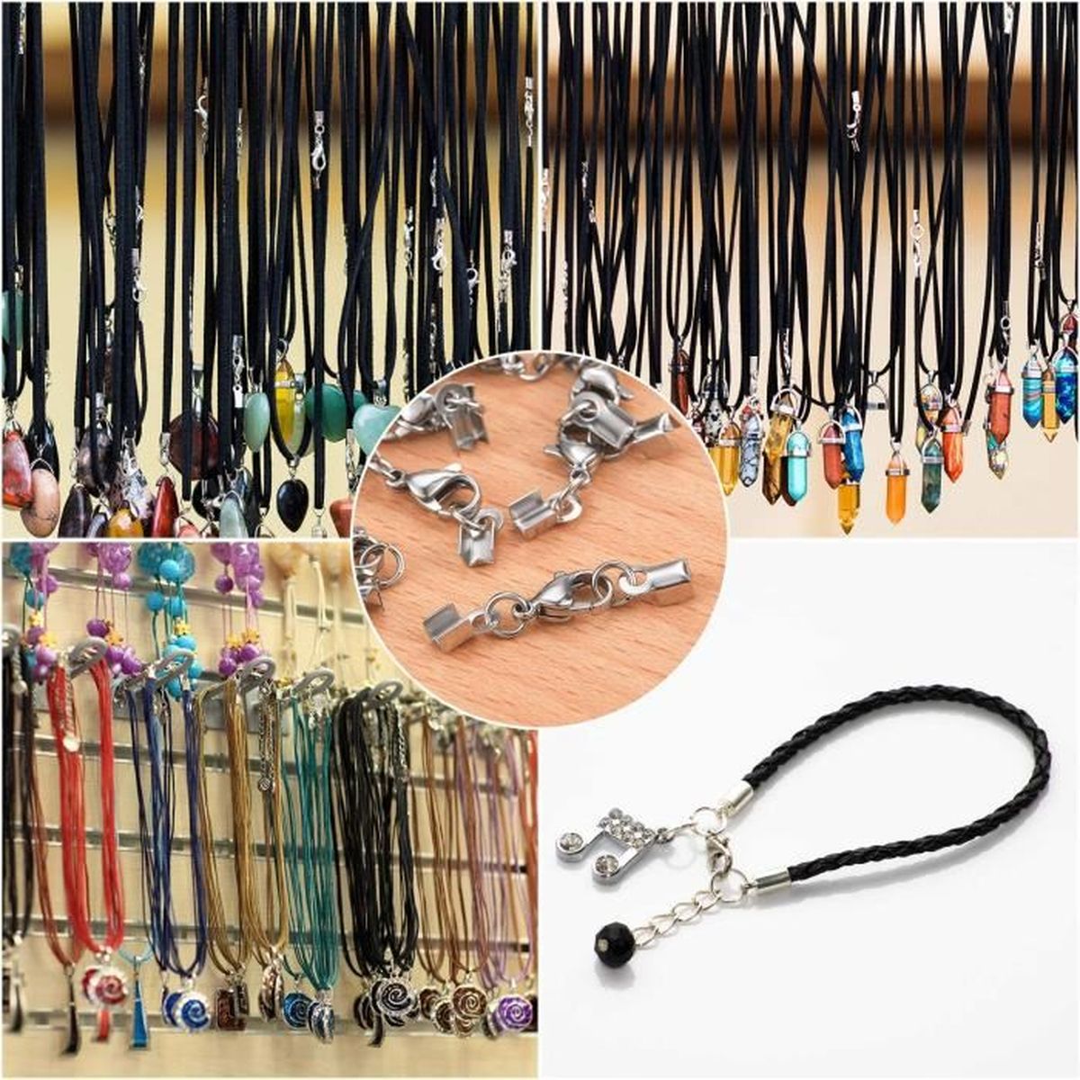 Chaîne à Bijoux 39 FT Collier de Chaîne à Maillons avec 50 Anneaux de Saut et 20 Fermoirs de Homard pour la Confection de Bijoux pour Hommes Femmes Fabrication Chaîne de Bijoux DIY 