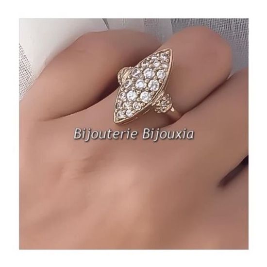 Bague MARQUISE Plaqu or 18 CARATS Bijoux Plaqu or Achat
