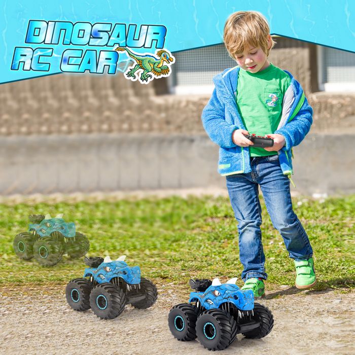 Voiture Telecommandé Enfant Monster Truck Dinosaure Jouet pour Garç