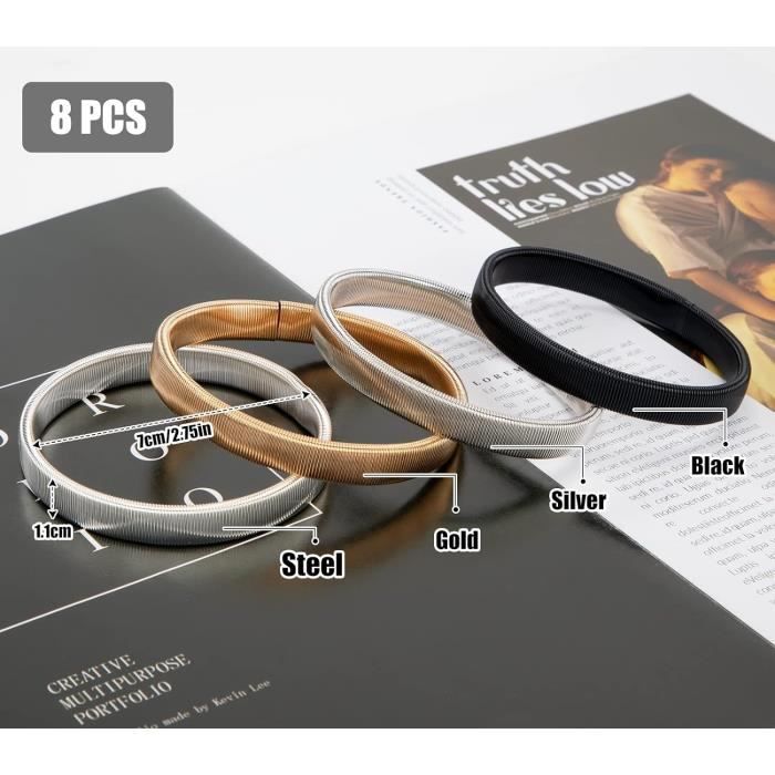 LYTIVAGEN 3 Paires Brassards De Chemise Soutiens De Brassards Elastiques Et Antiderapants En Metal Pour Proteger Vetementsnoirs