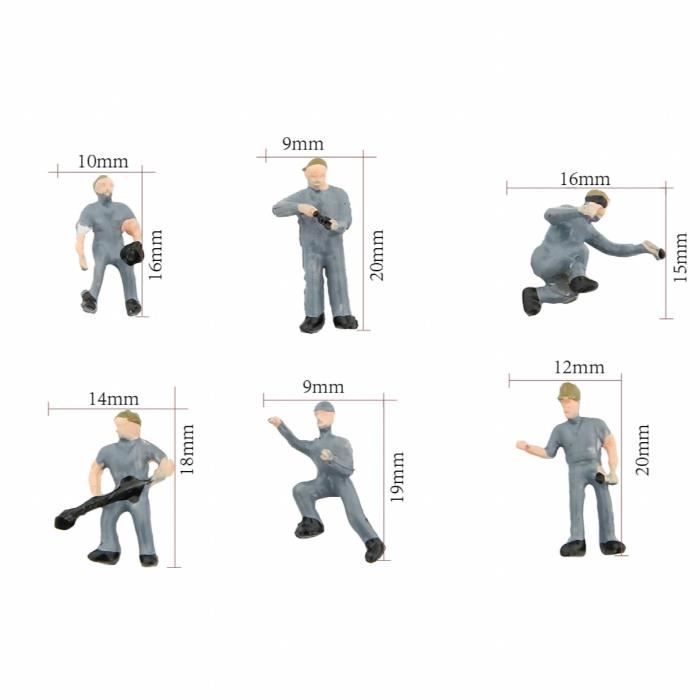 Figurines de Personnes à l'Échelle 1:50 Non Peintes, 50 Pcs de Trains Maquettes, Architecturales à l'Échelle O, Debout et Assis, Petites Figurines de Personnes pour Scènes Miniatures, Couleur Blanche