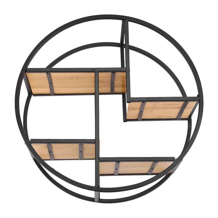 Etagère murale artisanat rond Style industriel bois fer présentoir ...
