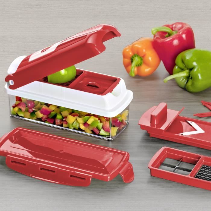 Genius Nicer Dicer Plus Compact, Set de 5 pièces, rouge, Appareil  découpe-légumes et découpe-fruits