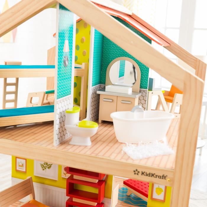 KidKraft - Maison de poupée en bois So Chic avec 46 accessoires inclus -  N/A - Kiabi - 299.99€