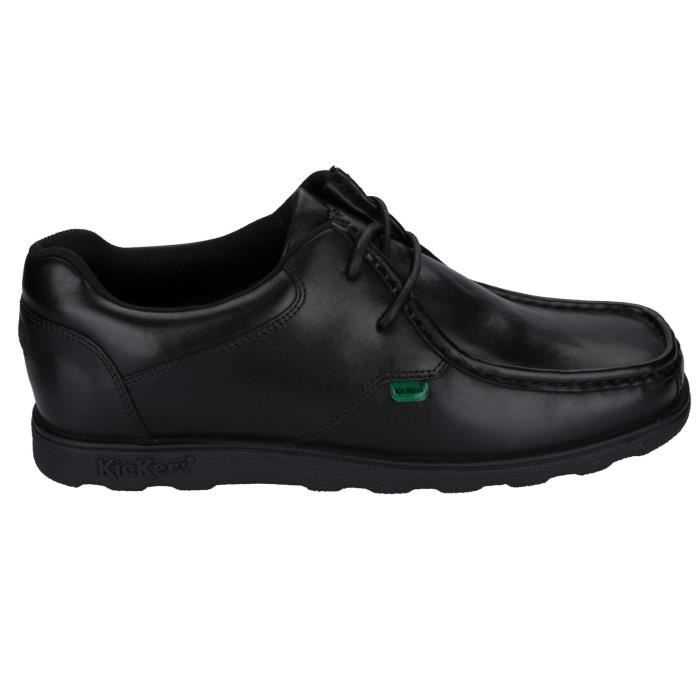 Chaussures homme Kickers Fragma lacets en cuir noir Noir