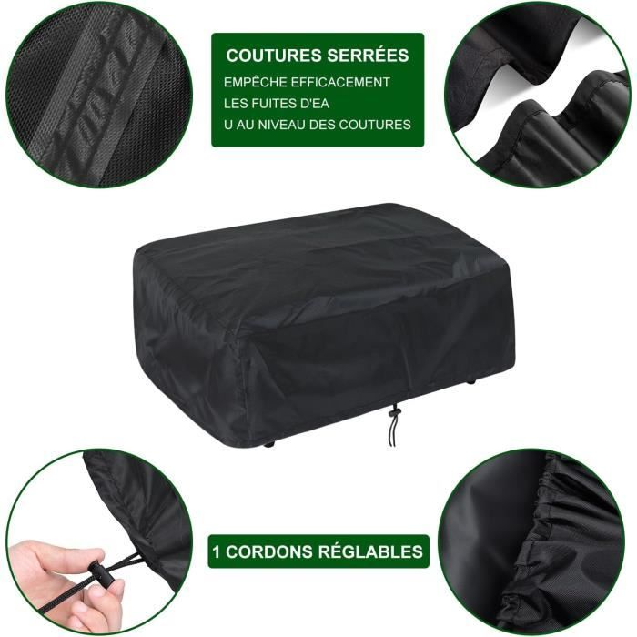 Housse De Protection Plancha 55x55x27cm - Bâche Imperméable Oxford 420D Anti-UV, Coupe-Vent Avec Cordon Ajustable Pour Grill Extérieur