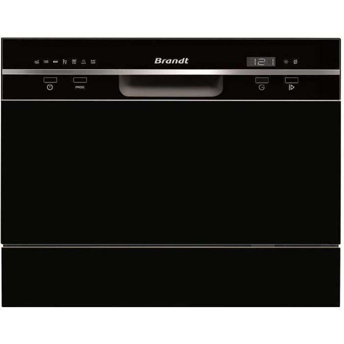 Lave-vaisselle compact pose libre BRANDT DFC6519B - Induction - 6 couverts - L55cm - 49 dB - Noir