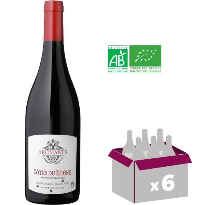 Aromanes 2019 Côtes du Rhone - Vin rouge de la Vallée du Rhône - Bio x6
