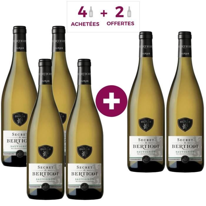 Secret de Berticot Sauvignon 2021 Côtes de Duras - Vin blanc du Sud-Ouest x6