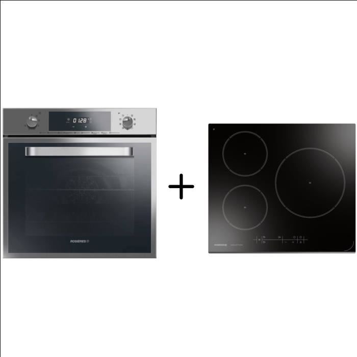 ROSIERES RFS6871IN - Four électrique multifonction - Chaleur pulsée + ROSIERES RPI2S0 - Plaque de cuisson induction