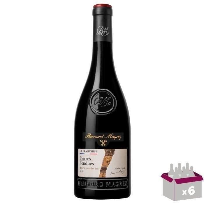 Bernard Magrez Les Pierres Fendues IGP Pays d'OC - Vin rouge du Languedoc-Roussillon x6