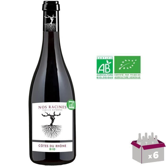 Nos Racines 2020 Côtes du Rhône - Vin rouge de la Vallée du Rhône - Bio x6