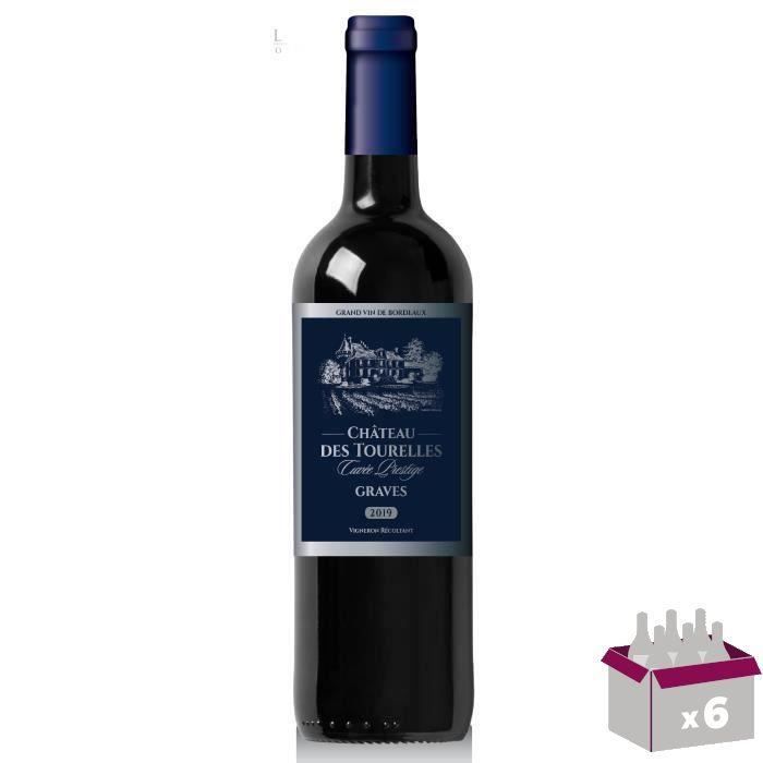 Château des Tourelles 2019 Graves - Vin rouge de Bordeaux x6