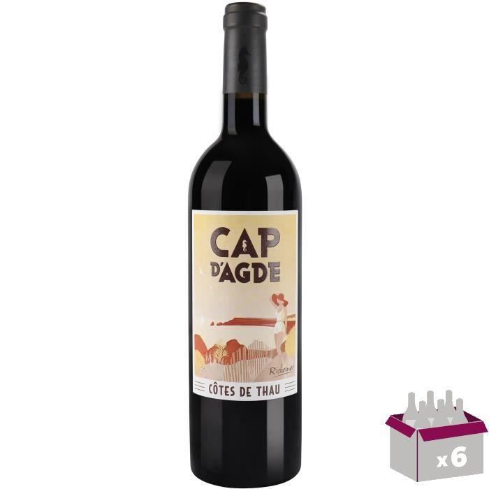 Les Caves Richemer Cap d’Agde 2019 Côtes de Thau Souvenir - Vin rouge de Languedoc x6